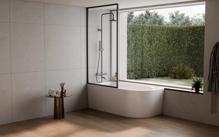 Wanna wolnostojąca przyścienna z kabiną Jollin A-Line Icon Besco 160 cm lewa zdjęcie 8