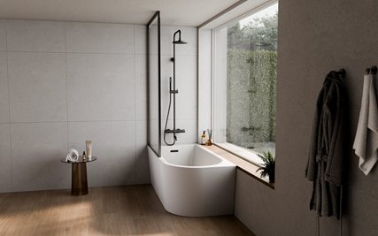 Wanna wolnostojąca przyścienna z kabiną Jollin A-Line Icon Besco 160 cm lewa zdjęcie 6