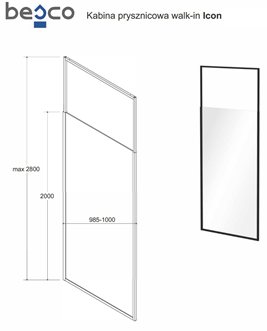 Wanna wolnostojąca przyścienna z kabiną Jollin A-Line Icon Besco 160 cm prawa zdjęcie 9