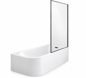 Wanna wolnostojąca przyścienna z kabiną Jollin A-Line Icon Besco 160 cm prawa
