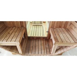 Sauna fińska ogrodowa zewnętrzna beczka 6 osobowa 210x210 Tromso-HG