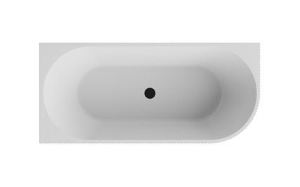 Denaya Besco B&W czarno-biała wanna wolnostojąca 150 cm lewa syfon czarny WASB-150DLB