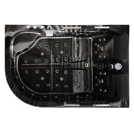 Czarna wanna z hydromasażem asymetryczna Venezia 761 Fala 180x120 prawa
