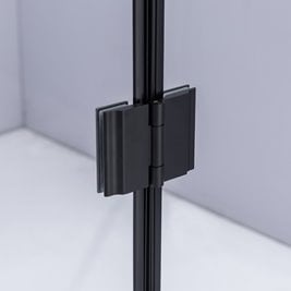 Czarna kabina prysznicowa 90x90 kwadratowa drzwi uchylne KZ1390BB