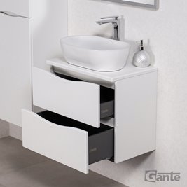 Szafka łazienkowa wisząca ONDA 60 cm biała z umywalką Gante