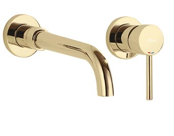 Bateria umywalkowa podtynkowa box Rea Lungo Long złoty połysk