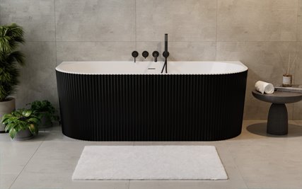Leya B&W Besco czarno-biała wanna wolnostojąca 150 cm syfon chrom WASB-150-L
