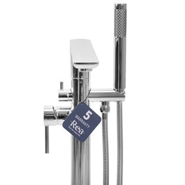 Chromowana bateria wannowa wolnostojąca Flores Rea