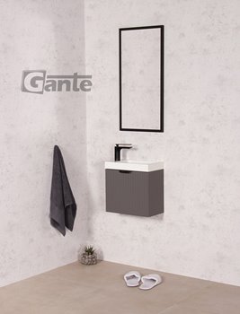 Szafka łazienkowa wisząca z umywalką szary mat 40 cm Fresco Gante