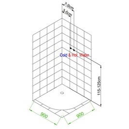 Kabina prysznicowa półokrągła zabudowana profil stal szczotkowana 90x90 Puerto zdjęcie 27
