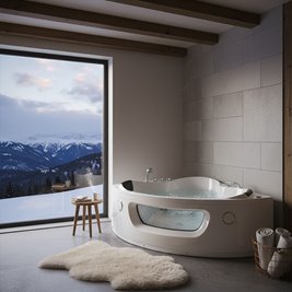 Wanna z hydromasażem narożna 140x140 Flores 601