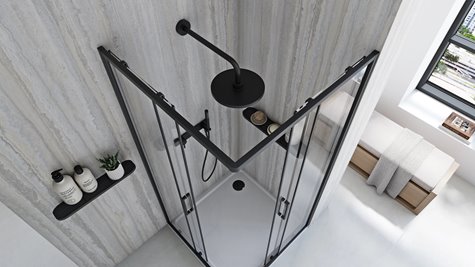 Kabina prysznicowa kwadratowa 80x80 profil czarny City Rea Black