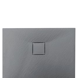 Szary brodzik prysznicowy kwadratowy o strukturze kamienia 80x80 cm Riko Hydrosan