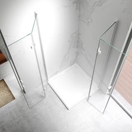 Biała kabina prysznicowa kwadratowa drzwi składane 80x80 KZ08B