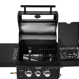 Grill gazowy ZEUS-A kolor czarny ruszt żeliwny moc 8,5 kW + pokrowiec + palnik boczny zdjęcie 17