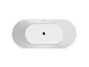 Giuliana Besco biała wanna wolnostojąca 150 cm syfon chrom WAS-150-GL