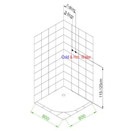 Kabina prysznicowa półokrągła zabudowana profil stal szczotkowana 80x80 Puerto zdjęcie 25