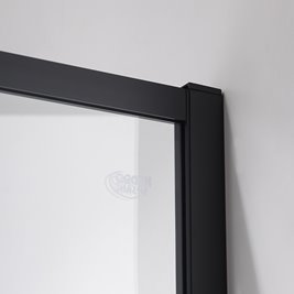 Czarna prostokątna kabina prysznicowa Super Slim Nova 90x80 drzwi rozsuwane