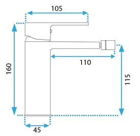 Złota szczotkowana bateria bidetowa Argus Rea Gold Brush