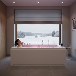 Wanna z hydromasażem prostokątna Ramona 640 180x90