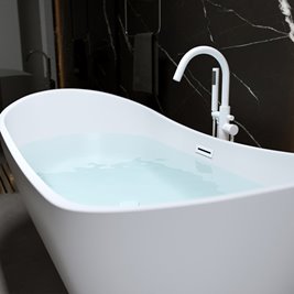 Wanna wolnostojąca biała przelew oraz korek biały 150 cm Rica Hydrosan