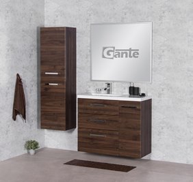 Szafka łazienkowa wisząca z umywalką 90 cm 39/3 Fokus kolor orzech