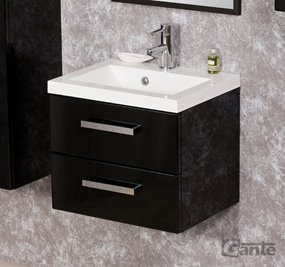 Szafka wisząca kolor czarny z umywalką 50/39/2 seria Fokus C