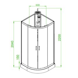 Kabina prysznicowa półokrągła zabudowana 100x100 Puerto