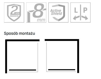 Złota ścianka szklana 100 cm D-0191B Velio Satin Gold New Trendy