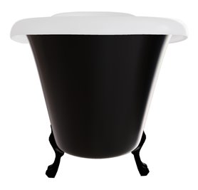 Wanna wolnostojąca czarno-biała 190 cm czarne łapy Amelia B&W Besco WKA-190+BWB