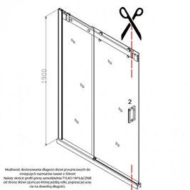Drzwi prysznicowe do wnęki 95-100 cm rozsuwane SH03B szkło 8 mm