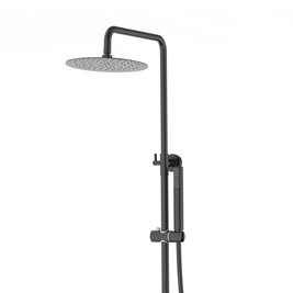 Kolumna natryskowa w kolorze czarnym z wylewką deszczownica okrągła CMN01MBLW Lugo Corsan