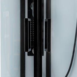 Kabina prysznicowa półokrągła zabudowana jasny środek 100x100 Clara