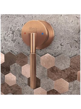 Bateria umywalkowa podtynkowa box Rea Argon miedź szczotkowana