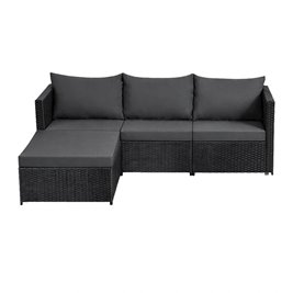 Meble ogrodowe technorattan sofa, stół, dostawka zestaw Volta zdjęcie 7