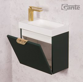 Szafka łazienkowa wisząca z umywalką zielony mat 40 cm Fresco Gante
