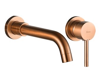 Bateria umywalkowa podtynkowa box Rea Lungo Long miedź szczotkowana