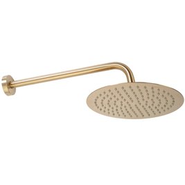 Złoty szczotkowany zestaw prysznicowy podtynkowy z termostatem Lungo Rea Gold Brush