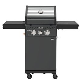 Grill gazowy ZEUS-A kolor czarny ruszt żeliwny moc 8,5 kW + pokrowiec + palnik boczny