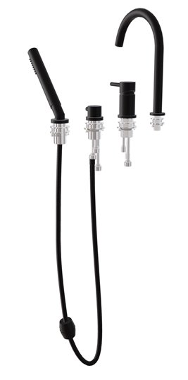 Bateria wannowa 4-otworowa czarna Illusion Besco BW-I4-CZ