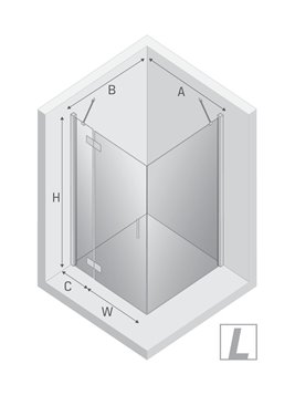 Kabina prysznicowa 90x100 lewa D-0113A/D-0085B New Renoma New Trendy