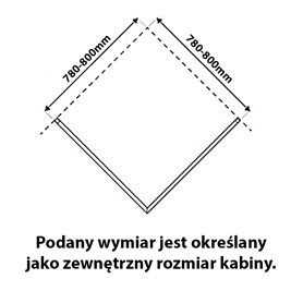 Czarna kabina prysznicowa kwadratowa 80x80 drzwi rozsuwane BL30A