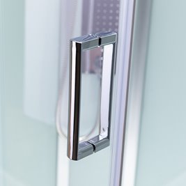 Kabina prysznicowa zabudowana prostokątna profil szczotkowany 100x80 Alma Prawa