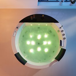 Wanna z hydromasażem okrągła do zabudowy + obudowa 170x170 cm Della 916