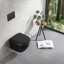 Czarna miska wc złoty rant wisząca Rimless 4.0 MIZU-BL-GL-RIM-02 Hydrosan