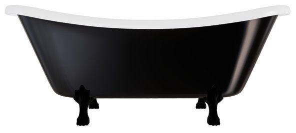 Wanna wolnostojąca czarno-biała 190 cm czarne łapy Amelia B&W Besco WKA-190+BWB