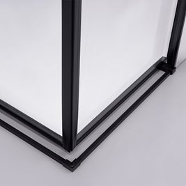 Czarna kabina prysznicowa kwadratowa Super Slim Nova 80x80 drzwi rozsuwane