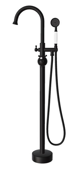 Bateria wannowa wolnostojąca Retro czarny matt Besco BW-RI-CZ