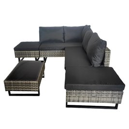 Zestaw mebli ogrodowych z technorattanu narożnik tarasowy Lime szary