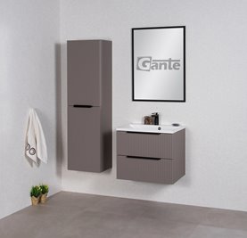 Szafka łazienkowa frezowana wisząca z umywalką 60 cm 46/2 Sydney kolor taupe